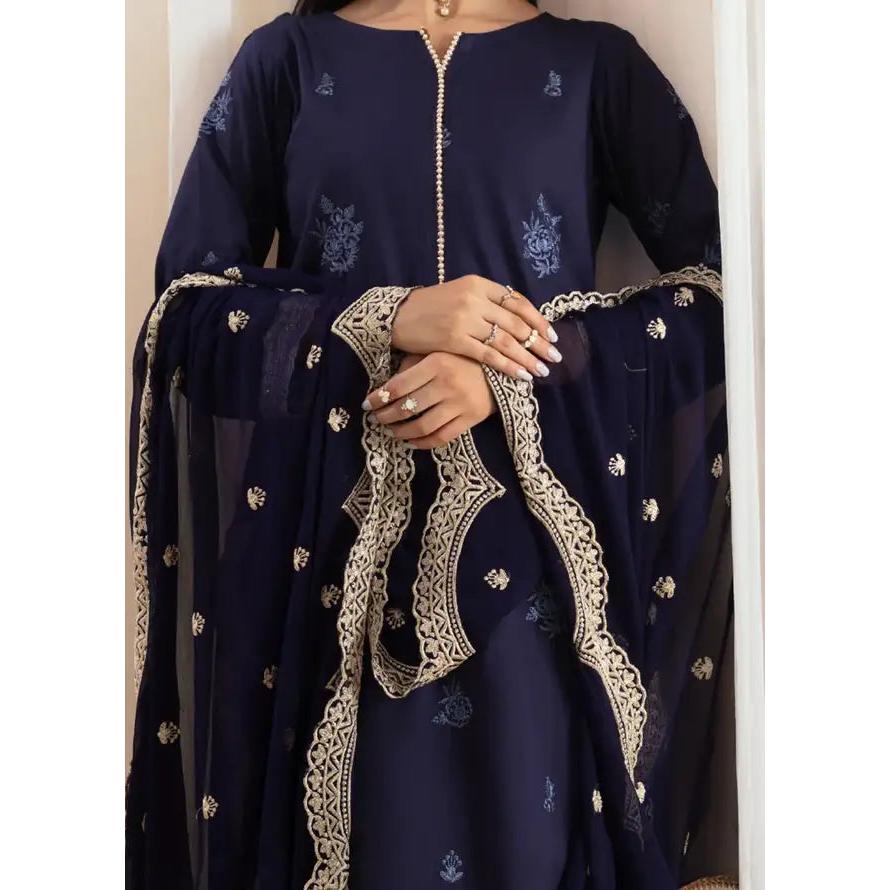 Embroidered Lawn Suit Unstitched 3 Piece AYT24I IL-006 Azure - Festive Collection Dress Traditional