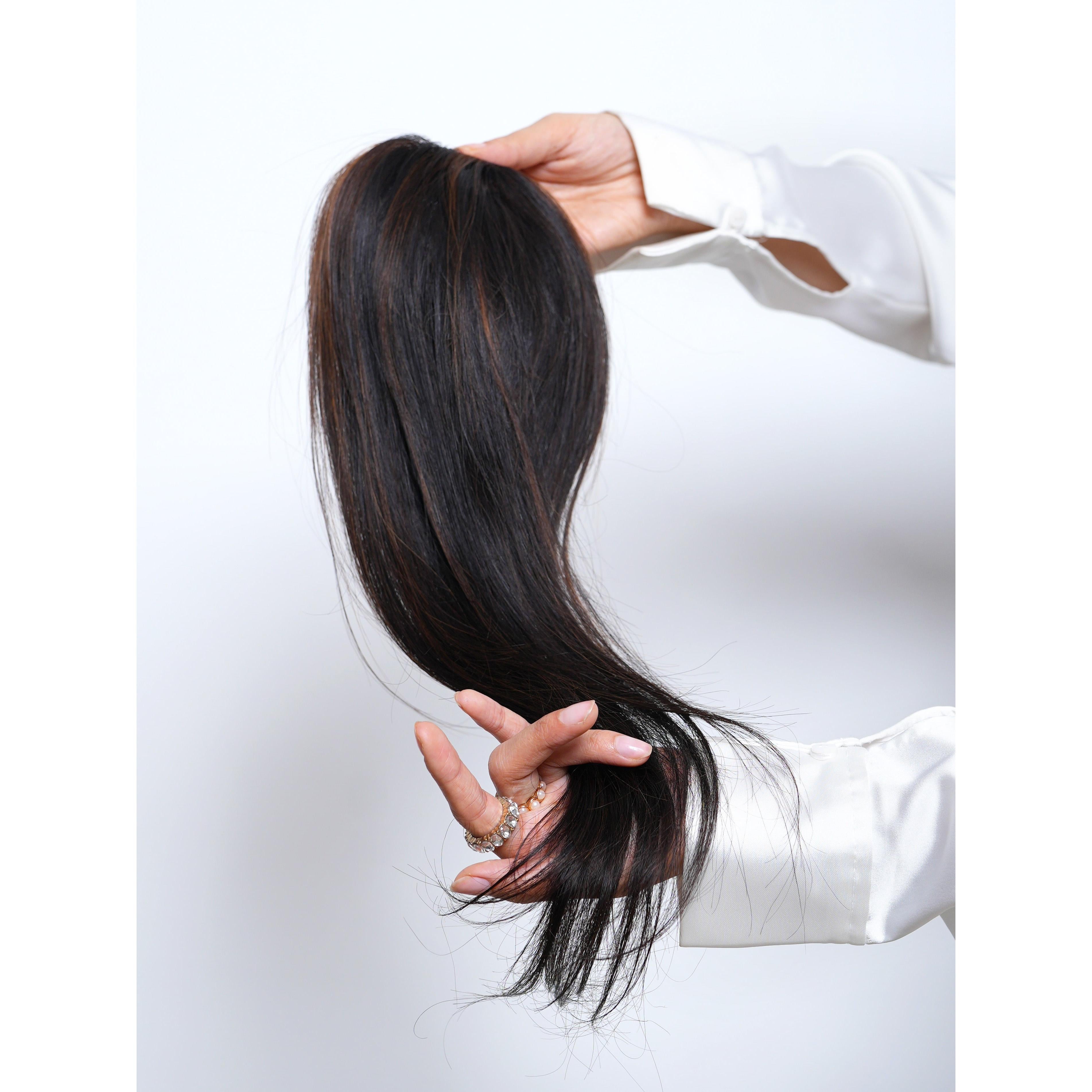 Backcombed hair topper – Lace Base – 4×4 | Instant Volume &amp; Seamless Blend