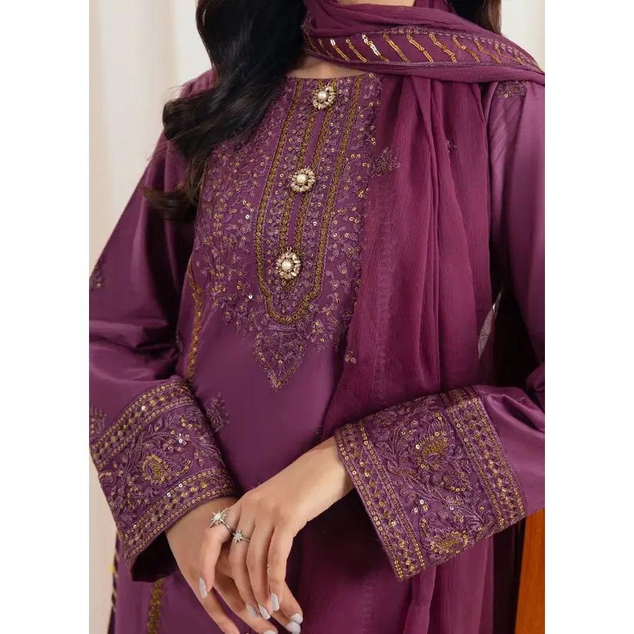 Embroidered Lawn Suit Unstitched 3 Piece AYT24I IL-003 Amethyst - Festive Collection Dress Traditional