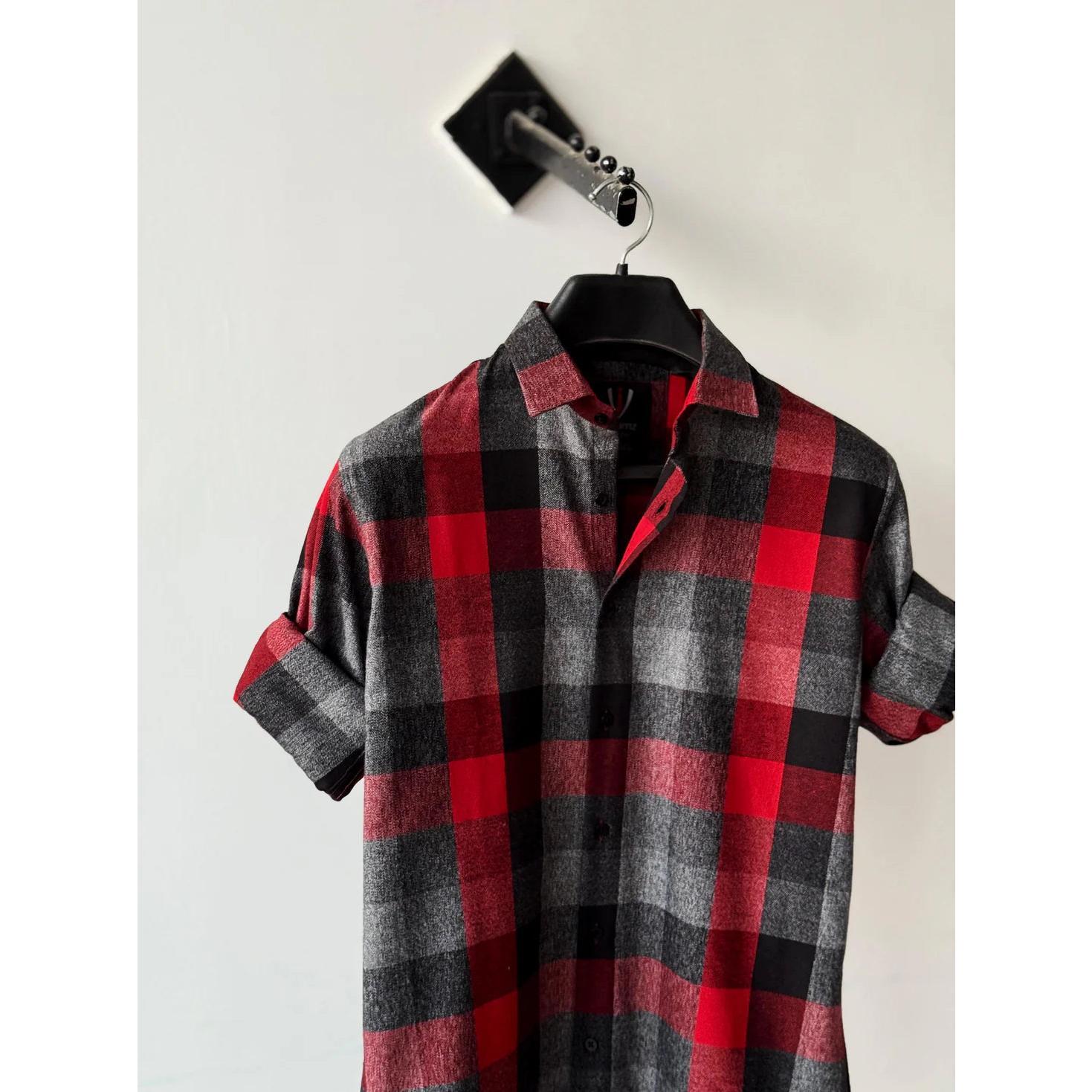 Rustic Red Checks Plaid Menswear