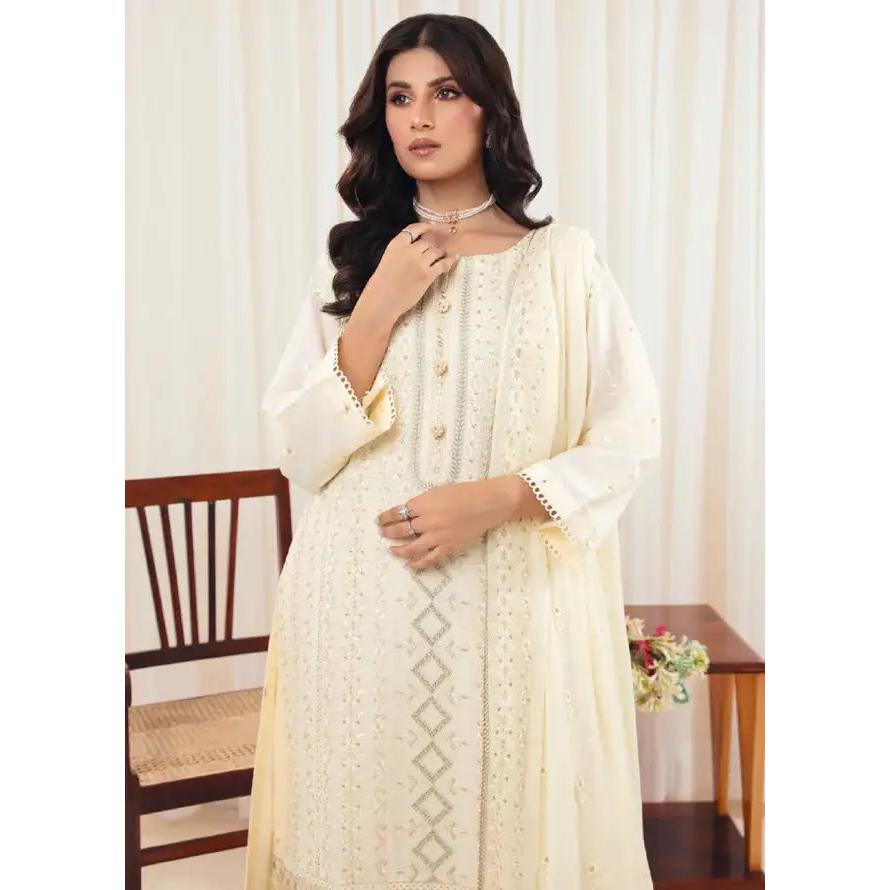 Embroidered Lawn Suit Unstitched 3 Piece AYT24I IL-001 Ivory - Festive Collection Womenswear Clothes