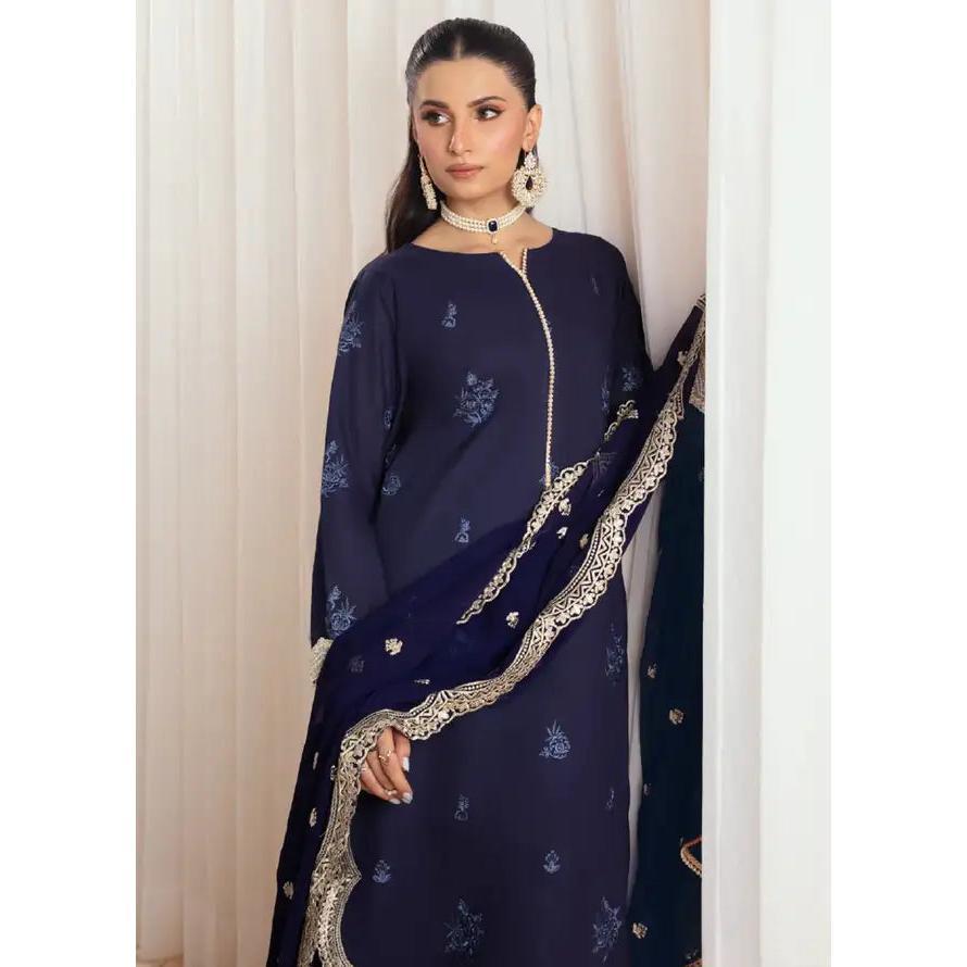 Embroidered Lawn Suit Unstitched 3 Piece AYT24I IL-006 Azure - Festive Collection Dress Traditional