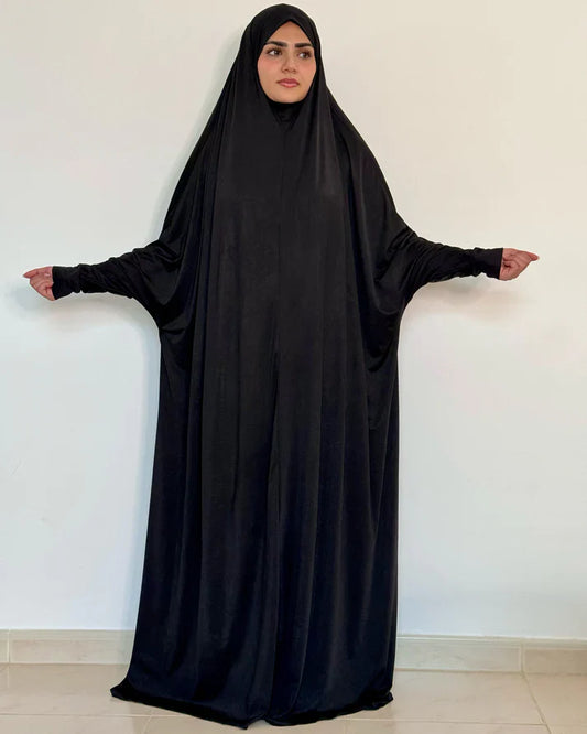 Irani Umrah Hajj Taraveeh Abaya Jersey Chadar( Safa Full-Cover Hijab)