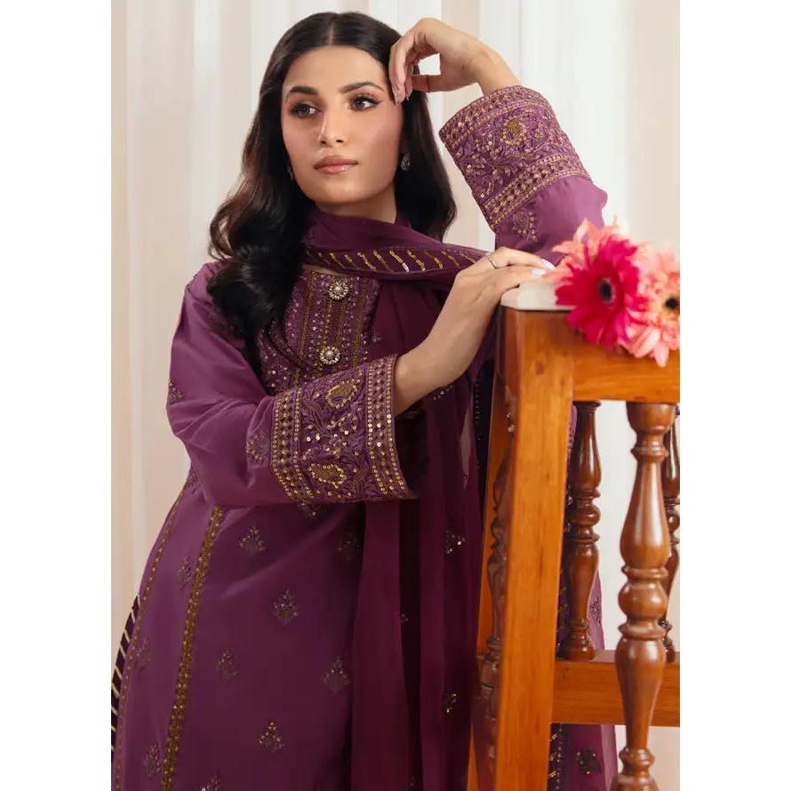Embroidered Lawn Suit Unstitched 3 Piece AYT24I IL-003 Amethyst - Festive Collection Dress Traditional