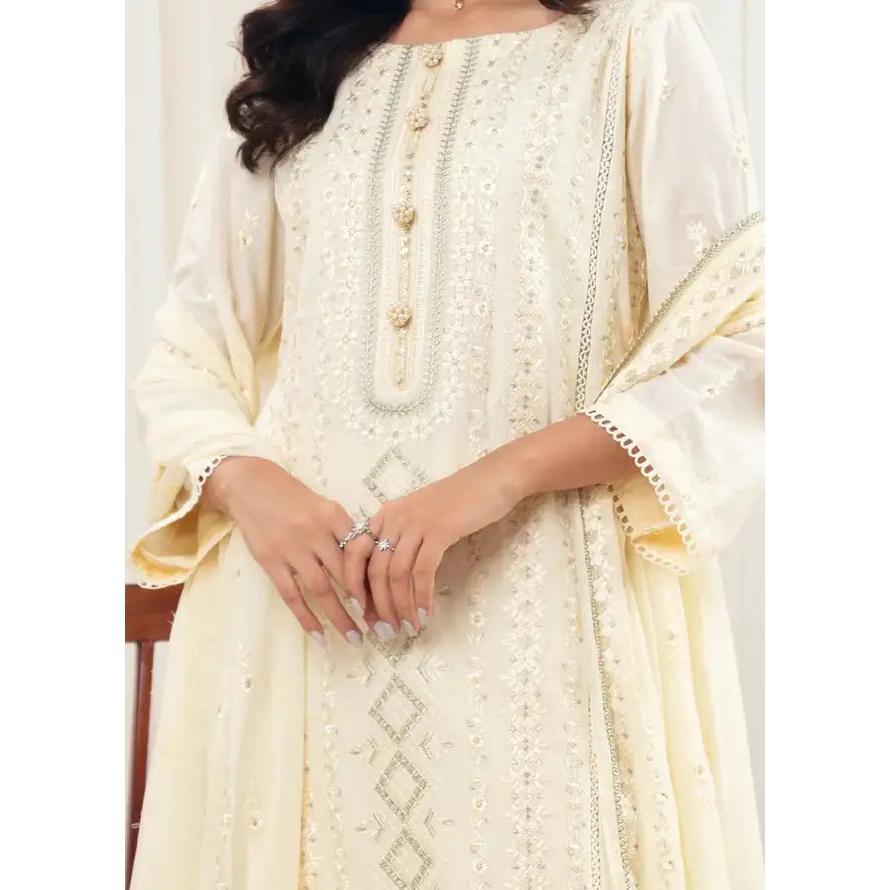 Embroidered Lawn Suit Unstitched 3 Piece AYT24I IL-001 Ivory - Festive Collection Womenswear Clothes