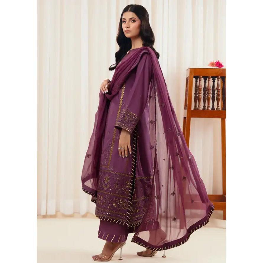 Embroidered Lawn Suit Unstitched 3 Piece AYT24I IL-003 Amethyst - Festive Collection Dress Traditional