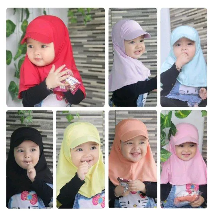 Sport Hijab Cap / Summer Cap Hijab for Kids / Kids Hat Hijab