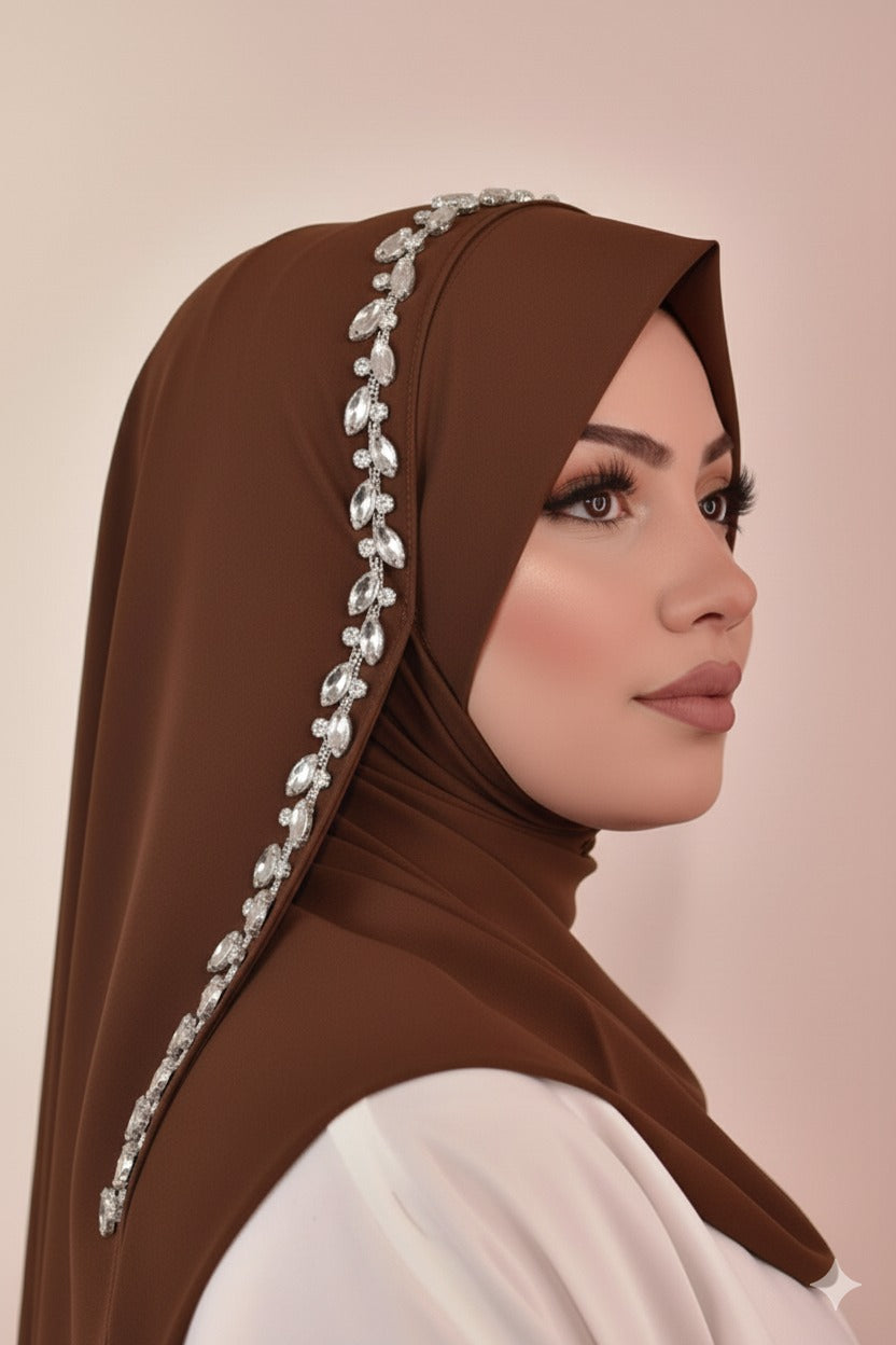Diamond Pearl Stud Scarf - Ready to Wear Instant Hijab