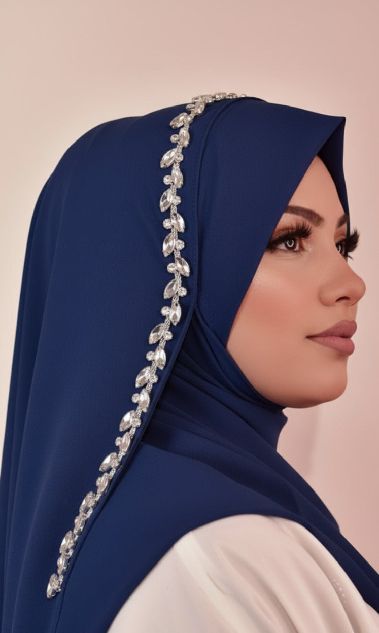 Diamond Pearl Stud Scarf - Ready to Wear Instant Hijab