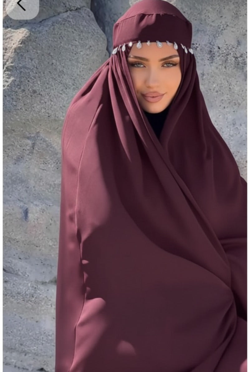 Arbi Pearl Padded Cap with Hijab