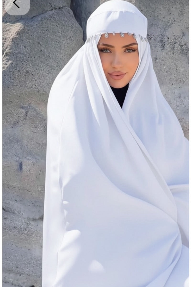 Arbi Pearl Padded Cap with Hijab