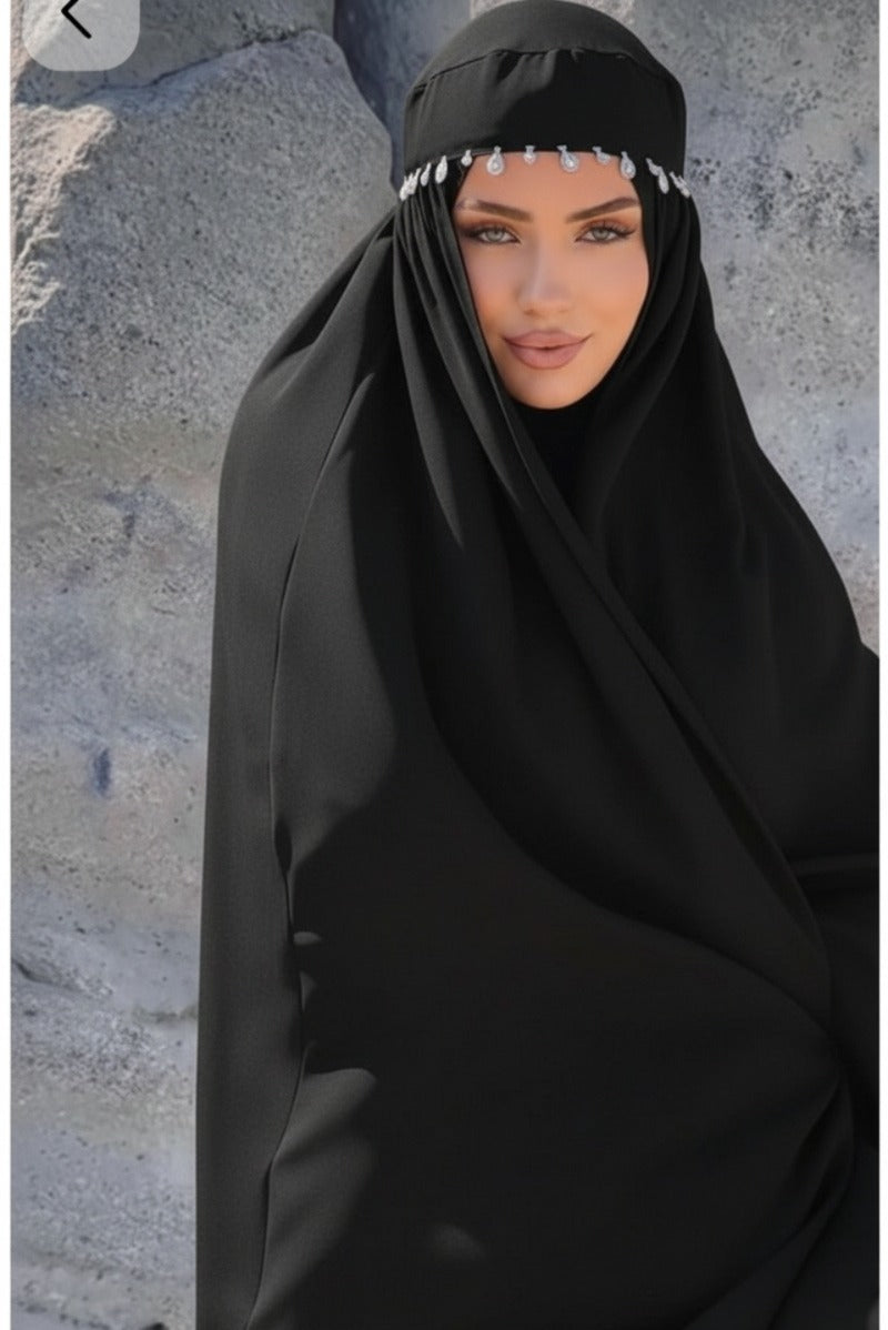 Arbi Pearl Padded Cap with Hijab