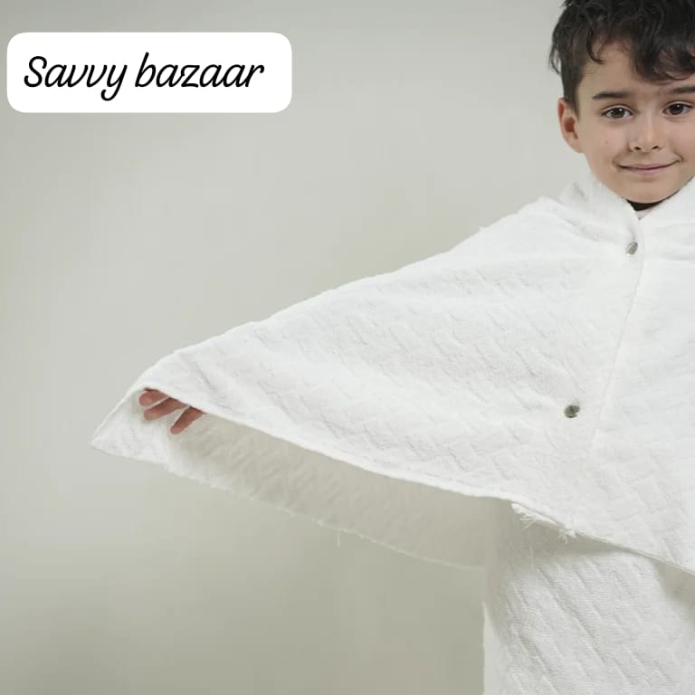 Kids Ihram for Boys – Easy Wear Button Ihram | No Stitching  | Lightweight &amp; Breathable