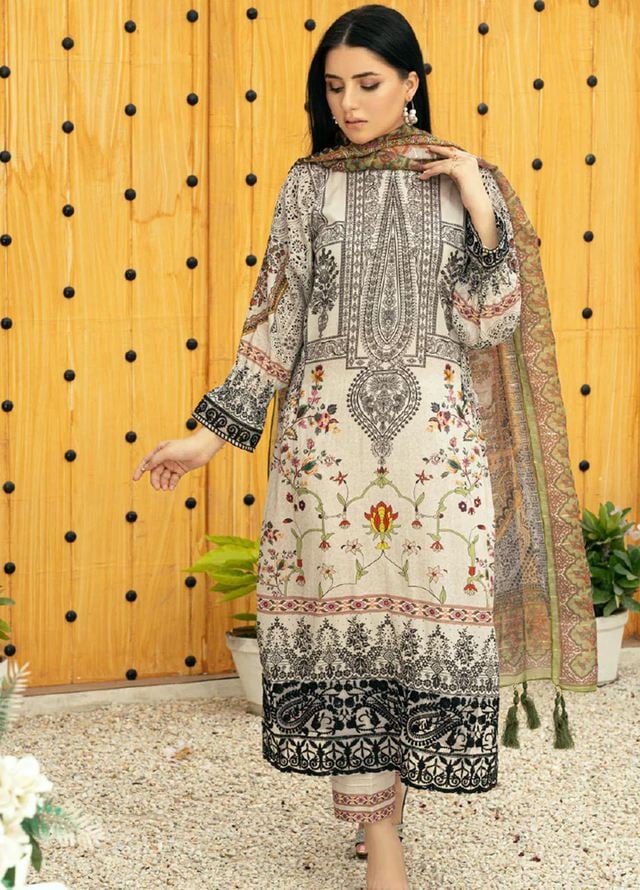 Embroidered Lawn Suits Unstitched 3 Piece AYT24A AY-017 - Spring / Summer Collection