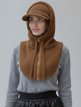 ColdGuard Zip Hooded Scarf