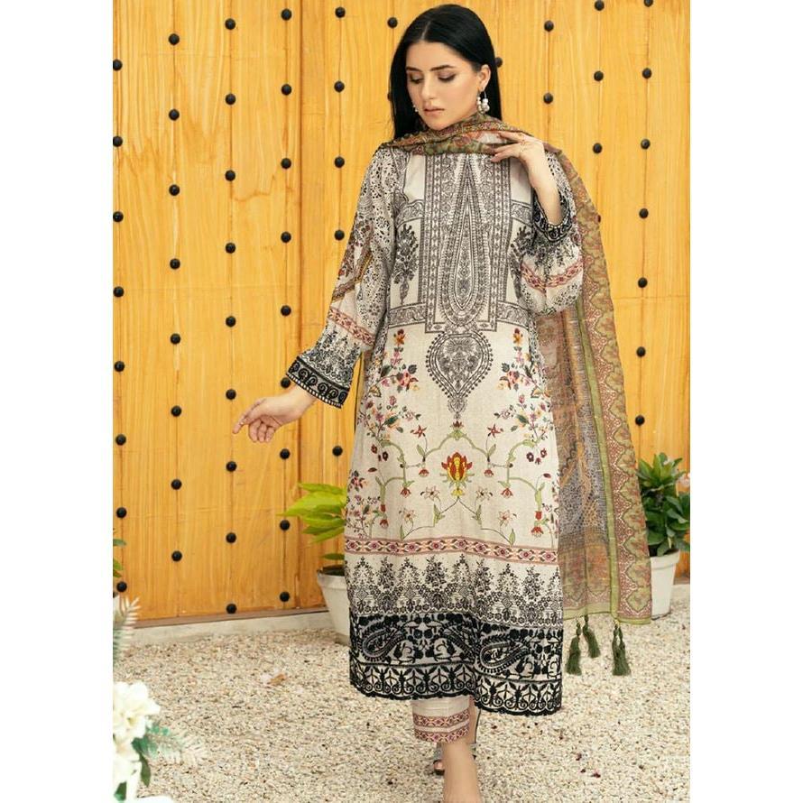 Embroidered Lawn Suits Unstitched 3 Piece AYT24A AY-017 - Spring / Summer Collection Dress Traditional