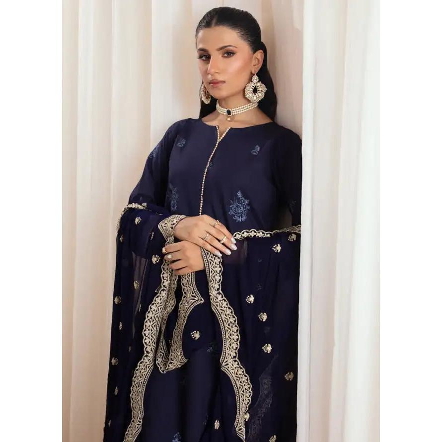 Embroidered Lawn Suit Unstitched 3 Piece AYT24I IL-006 Azure - Festive Collection Dress Traditional