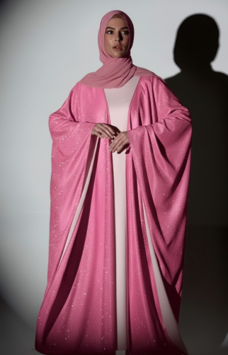 Shimmer Open Abaya Dress - Premium Moonlight Fancy Gown