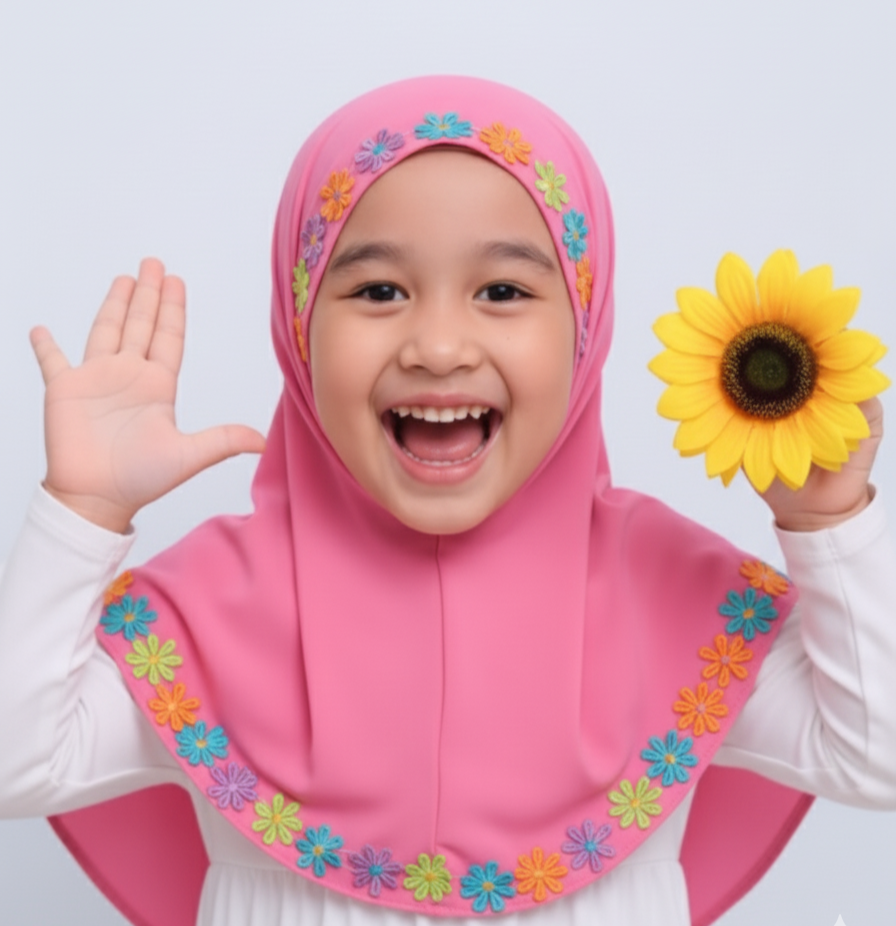 Fancy Kids Hijab - Kids Instant Easy to Wear Scarf