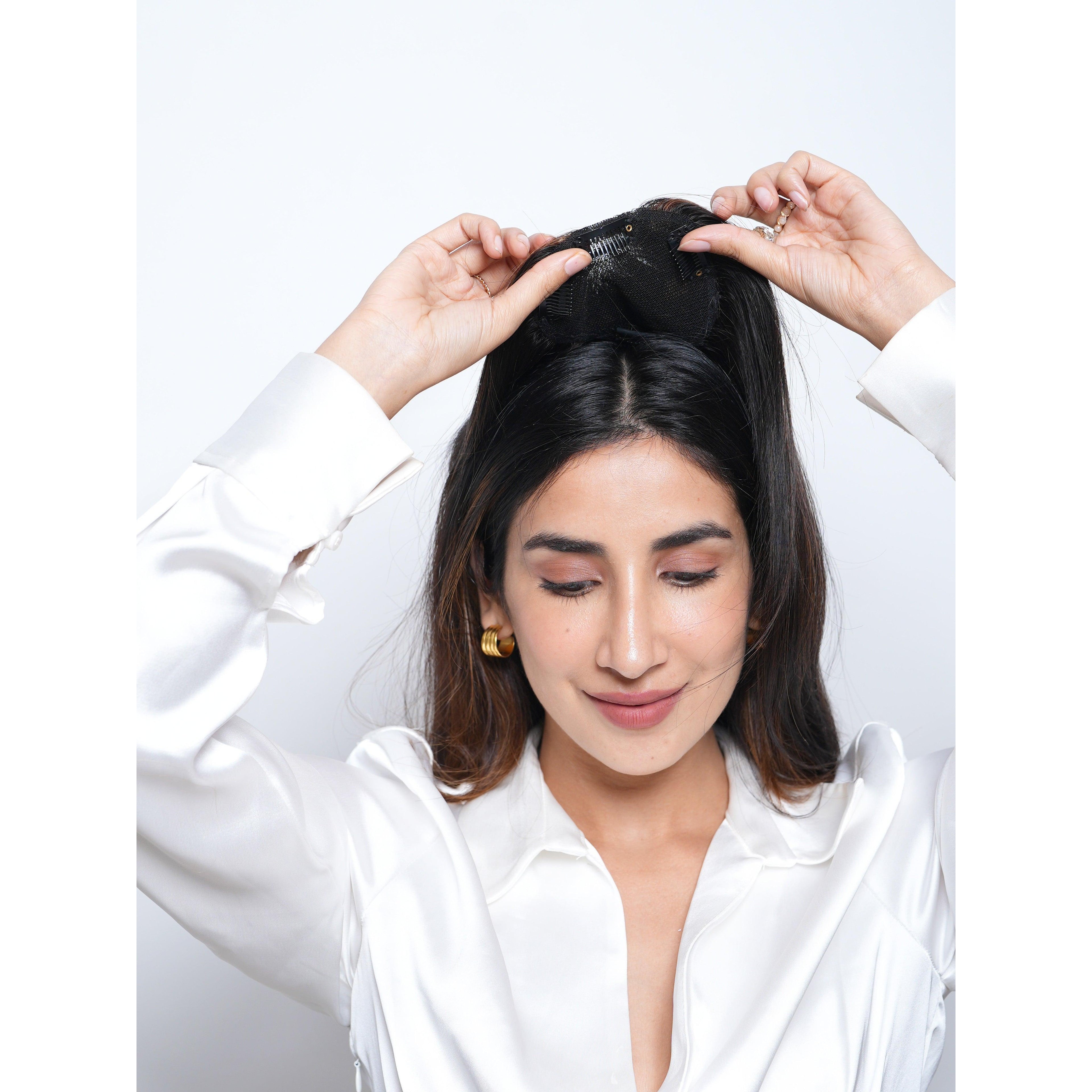 Backcombed hair topper – Lace Base – 4×4 | Instant Volume &amp; Seamless Blend