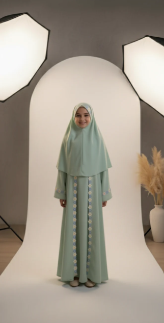 Kids Abaya and Khimar Set