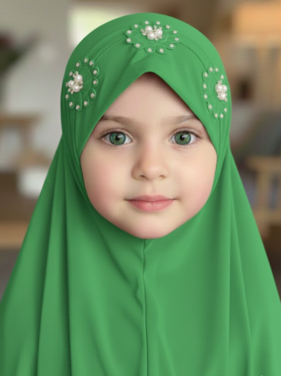 Flower Pookie Hijab for Kids- Kids Jersey Hijab