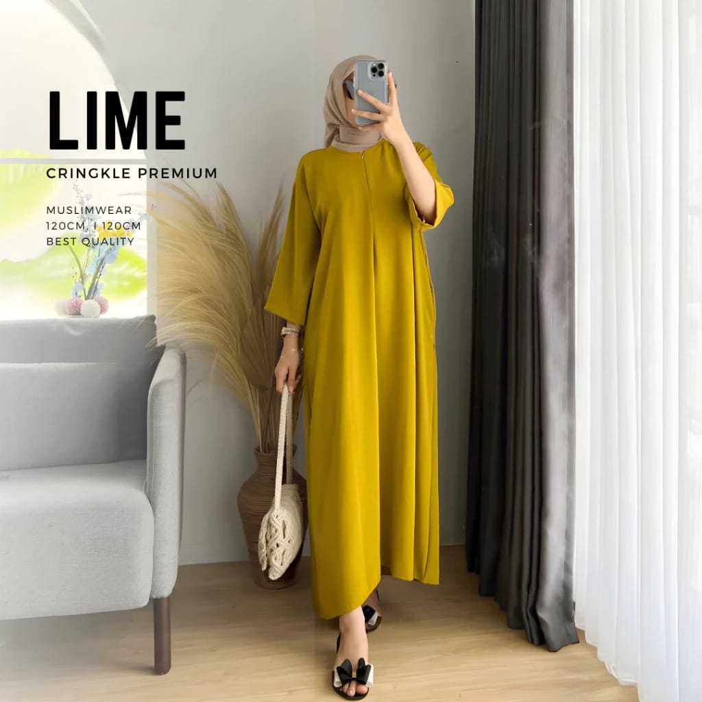 WOMEN'S PLAIN CRINGKLE ABAYA