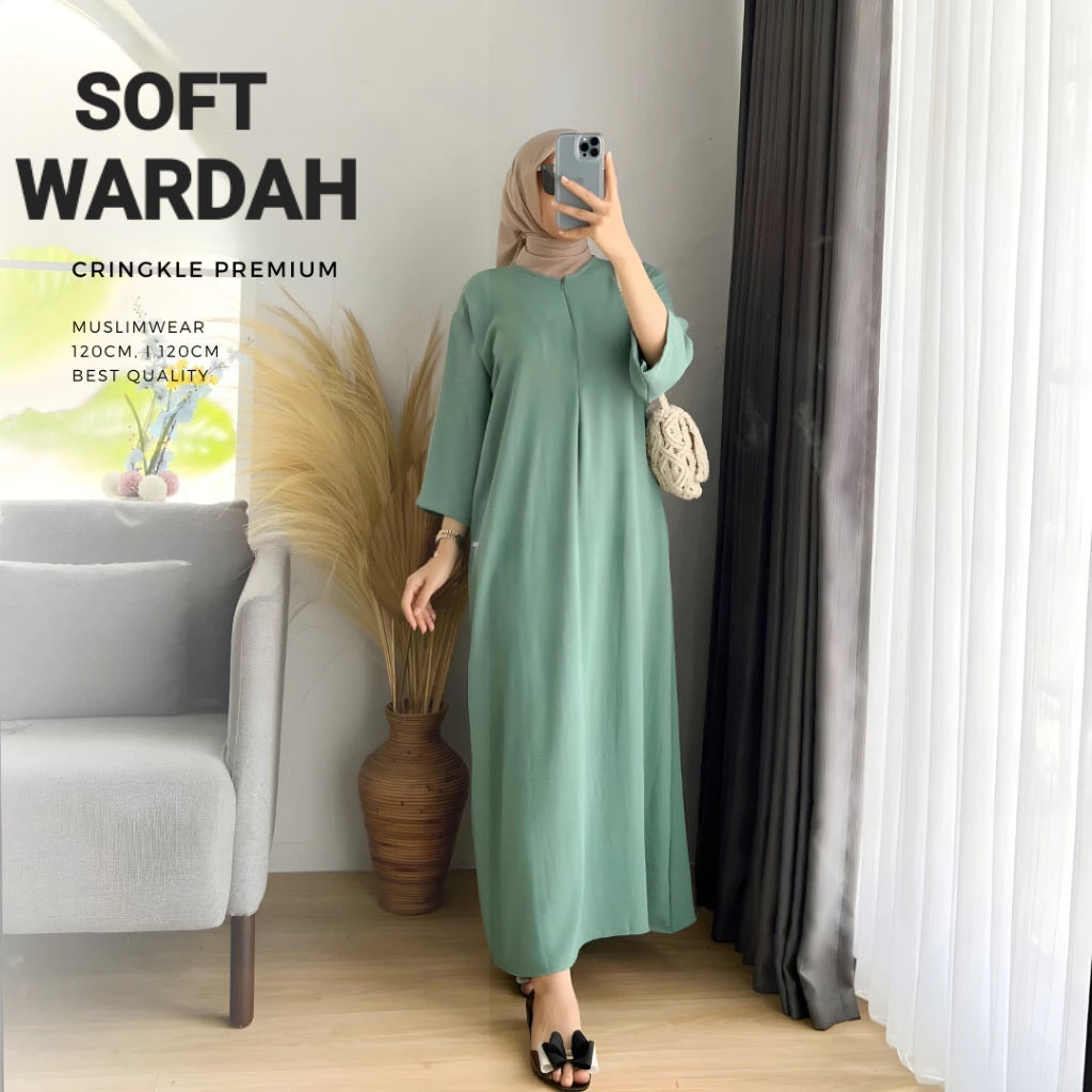 WOMEN'S PLAIN CRINGKLE ABAYA