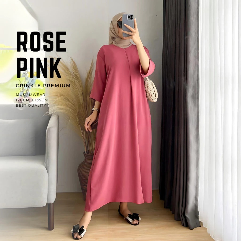 WOMEN'S PLAIN CRINGKLE ABAYA