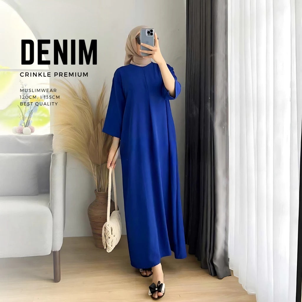 WOMEN'S PLAIN CRINGKLE ABAYA