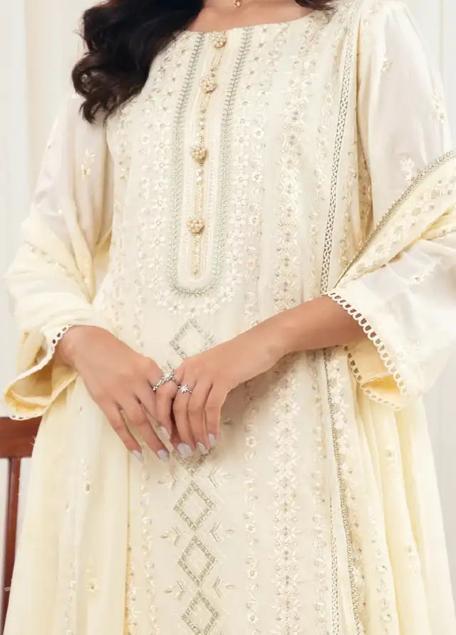 Embroidered Lawn Suit Unstitched 3 Piece AYT24I IL-001 Ivory - Festive Collection