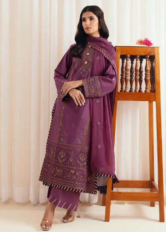 Embroidered Lawn Suit Unstitched 3 Piece AYT24I IL-003 Amethyst - Festive Collection