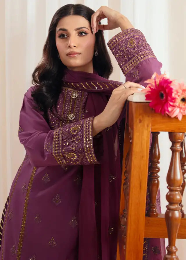 Embroidered Lawn Suit Unstitched 3 Piece AYT24I IL-003 Amethyst - Festive Collection