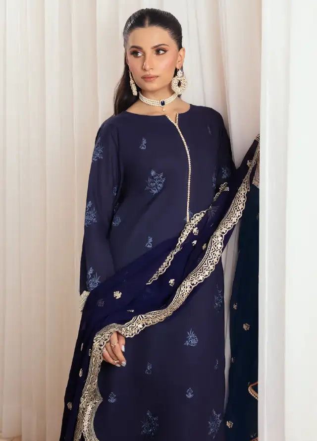 Embroidered Lawn Suit Unstitched 3 Piece AYT24I IL-006 Azure - Festive Collection