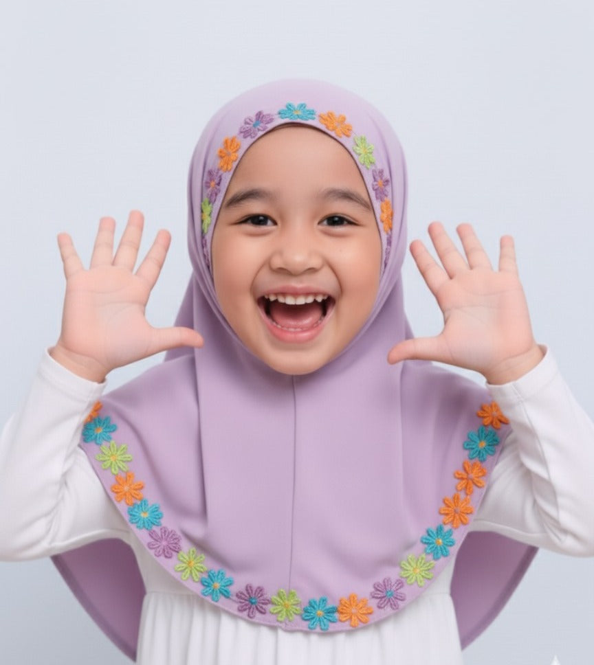 Fancy Kids Hijab - Kids Instant Easy to Wear Scarf