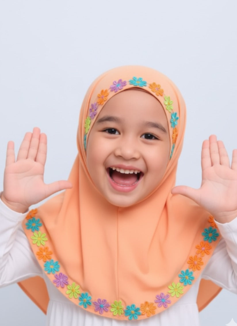 Fancy Kids Hijab - Kids Instant Easy to Wear Scarf